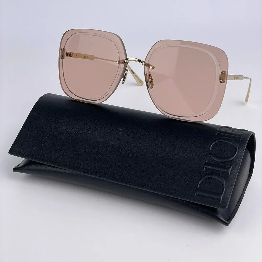 NEW Dior ULTRADIOR SU B0E0 Pink Gold Nude Women Square Oversized Sunglasses
